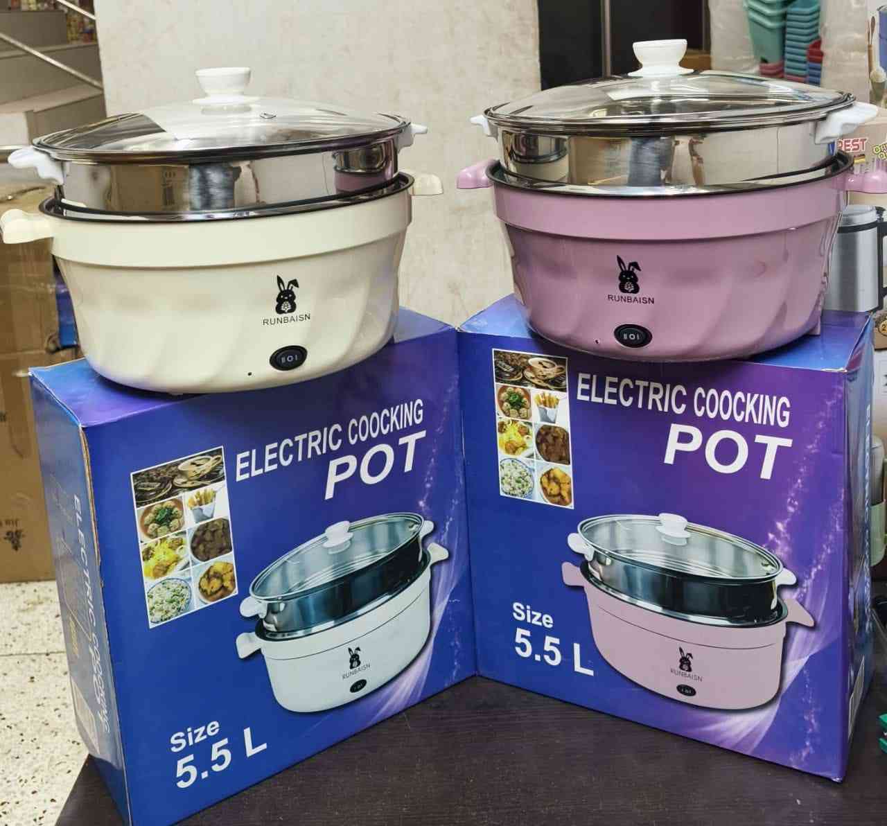 5.5L Multifunctional Electric Cooking Pot – এক পাত্রেই রান্নার সহজ সমাধান