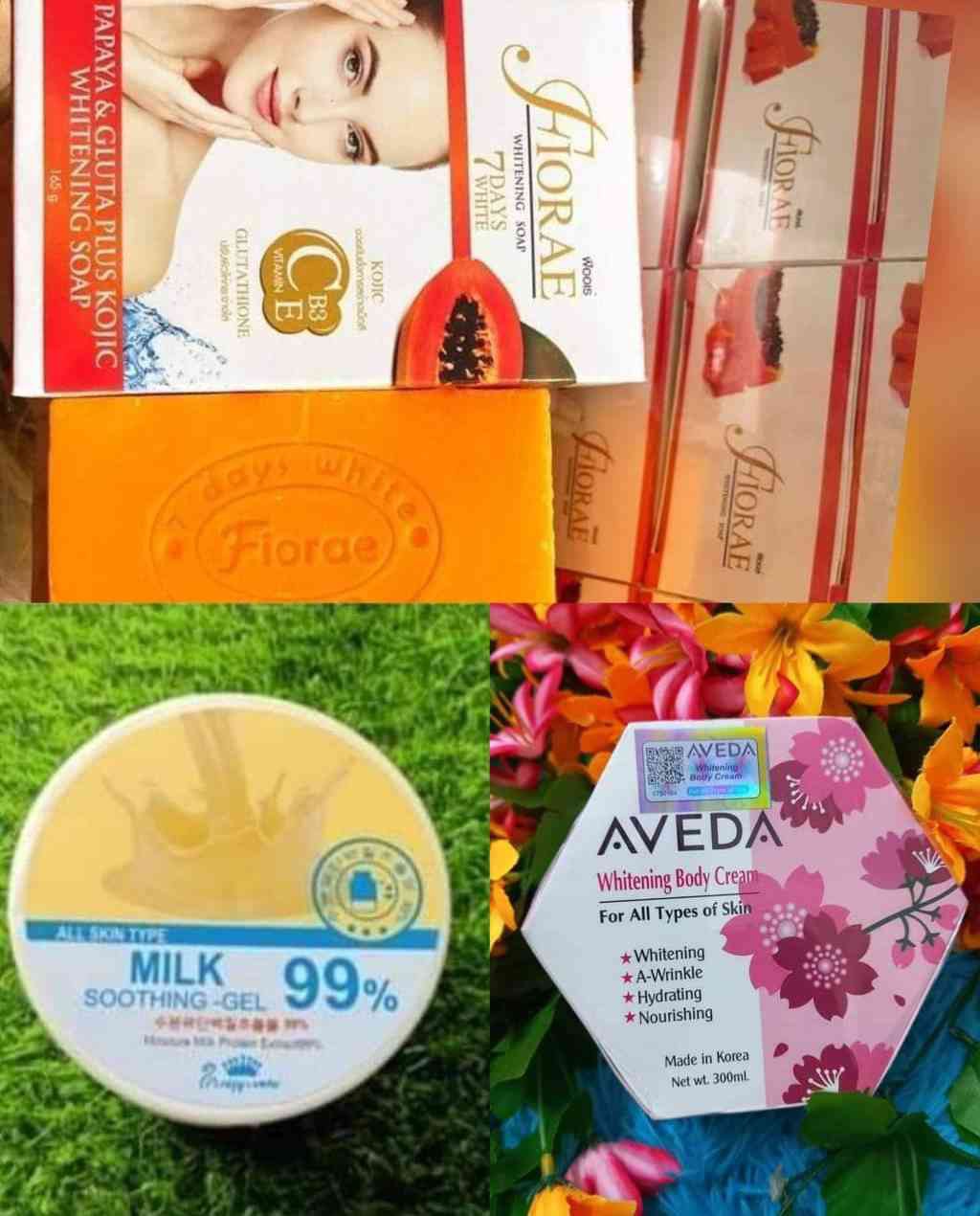 Milk Soothing Gel + Aveda Body Cream & Fiore Soap – Complete Body Care Combo