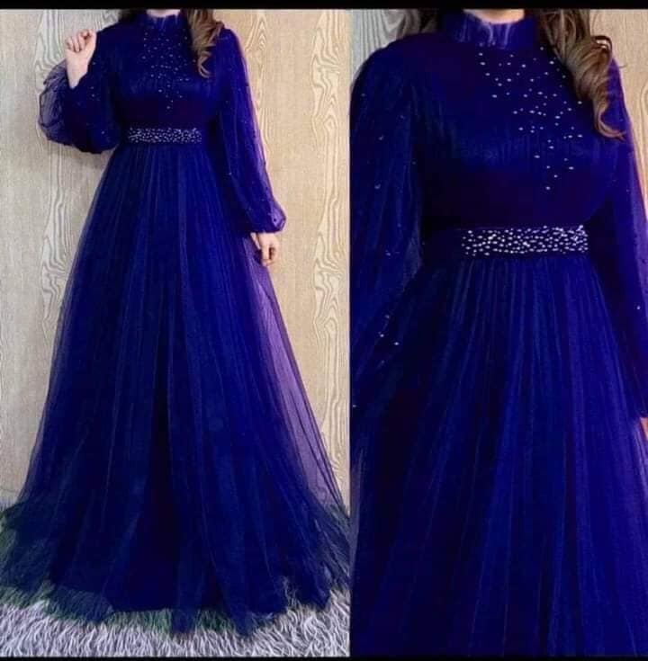 Pearl Work Net Gown – Elegant Fashionable Gown for Women