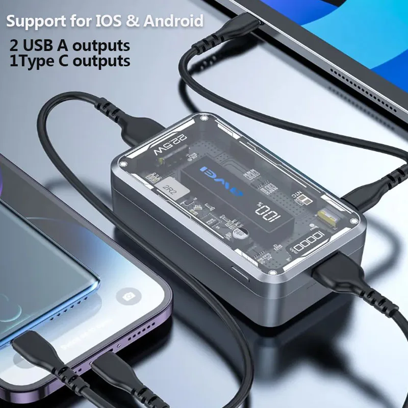 10000mAh PD20W + 22.5W Fast Charging Power Bank | Digital Display
