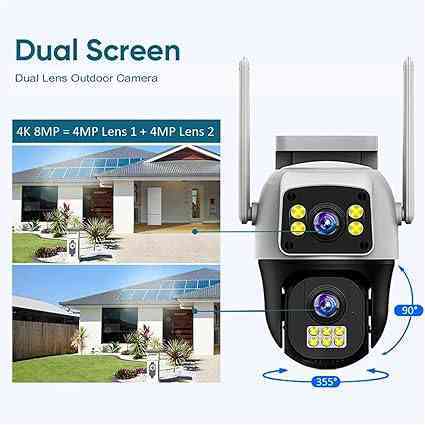 V380 4G Dual Lens WiFi IP Camera | 360° Outdoor CCTV Camera