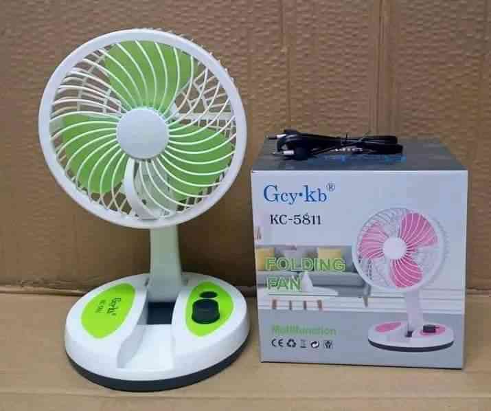 Folding Fan KC-5811 Rechargeable Portable Fan with Light | ফোল্ডিং রিচার্জেবল ফ্যান