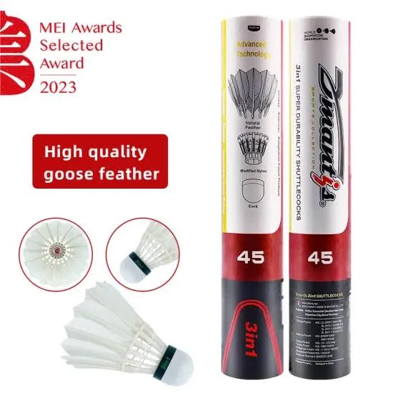 d’MANTIS D45 Badminton Shuttlecock 12 Pcs | Durable Hybrid Feather Birdies