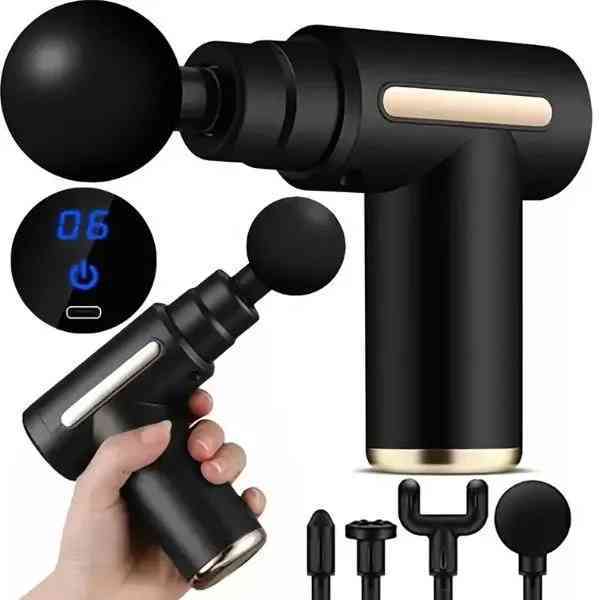 Powerful Handheld Body Massage Gun – Deep Tissue Massage Gun with 4 Massage Heads