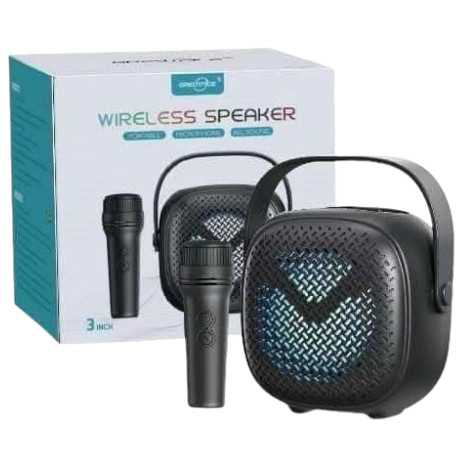 Portable Wireless Bluetooth Speaker with Microphone – 3 Inch Extra Bass Speaker with LED Light