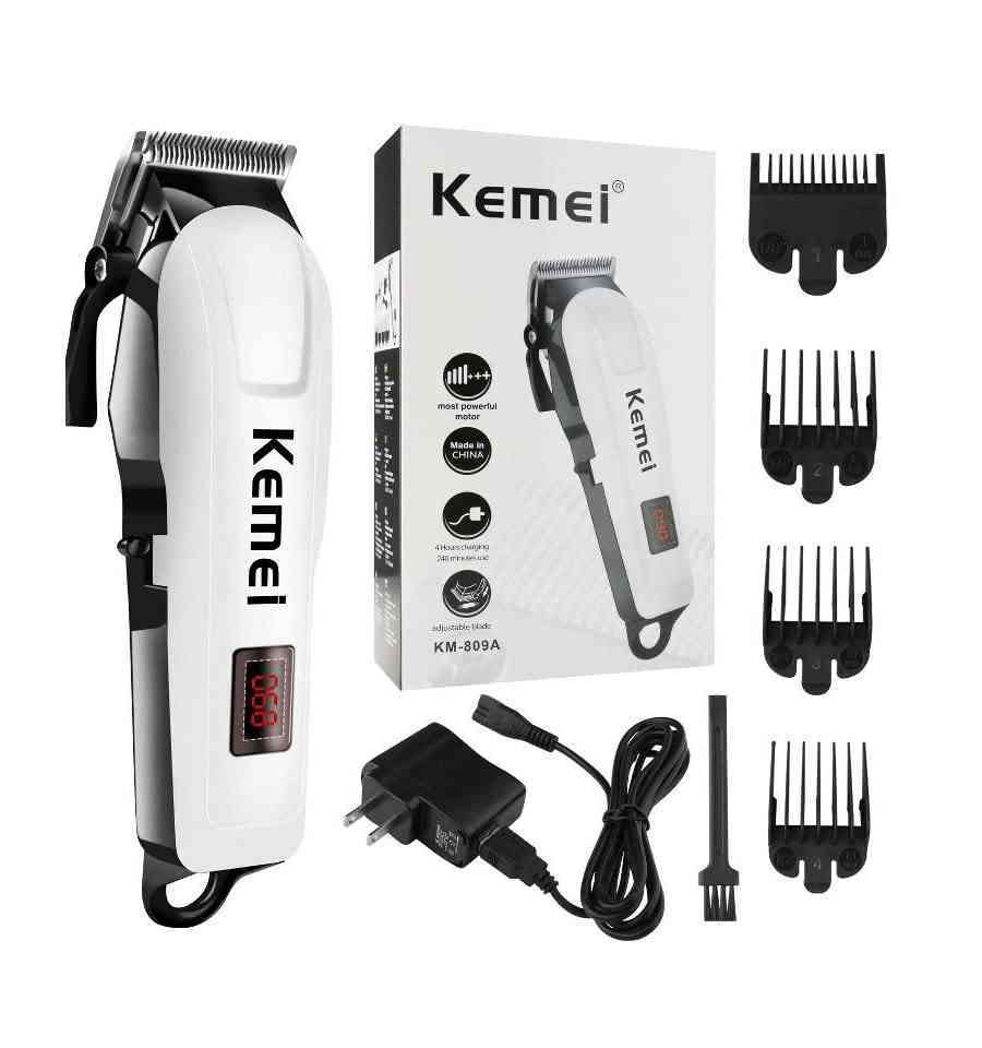 Professional Rechargeable Beard & Mustache Trimmer | Corded & Cordless Hair Clipper | 6mm Adjustable Trimming | White