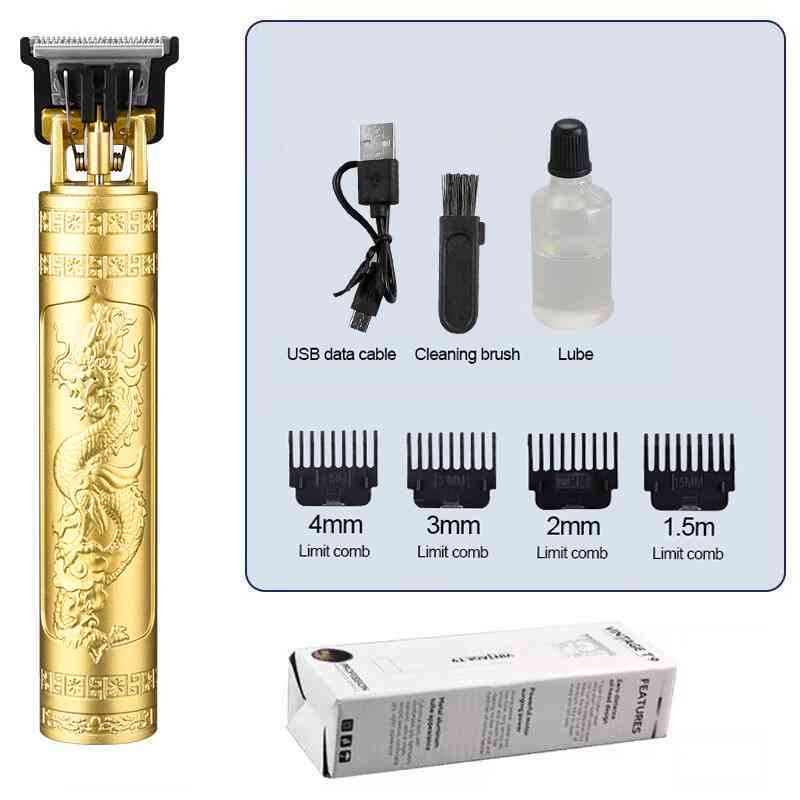 Vintage T9 Rechargeable Hair Trimmer | 1200mAh Battery | Type-C Fast Charging Beard & Hair Clipper