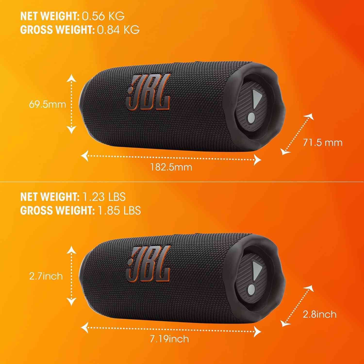 JBL Flip 7+ Portable Bluetooth Speaker – 16 Hours Playback, AI Sound Boost, IP68 Waterproof